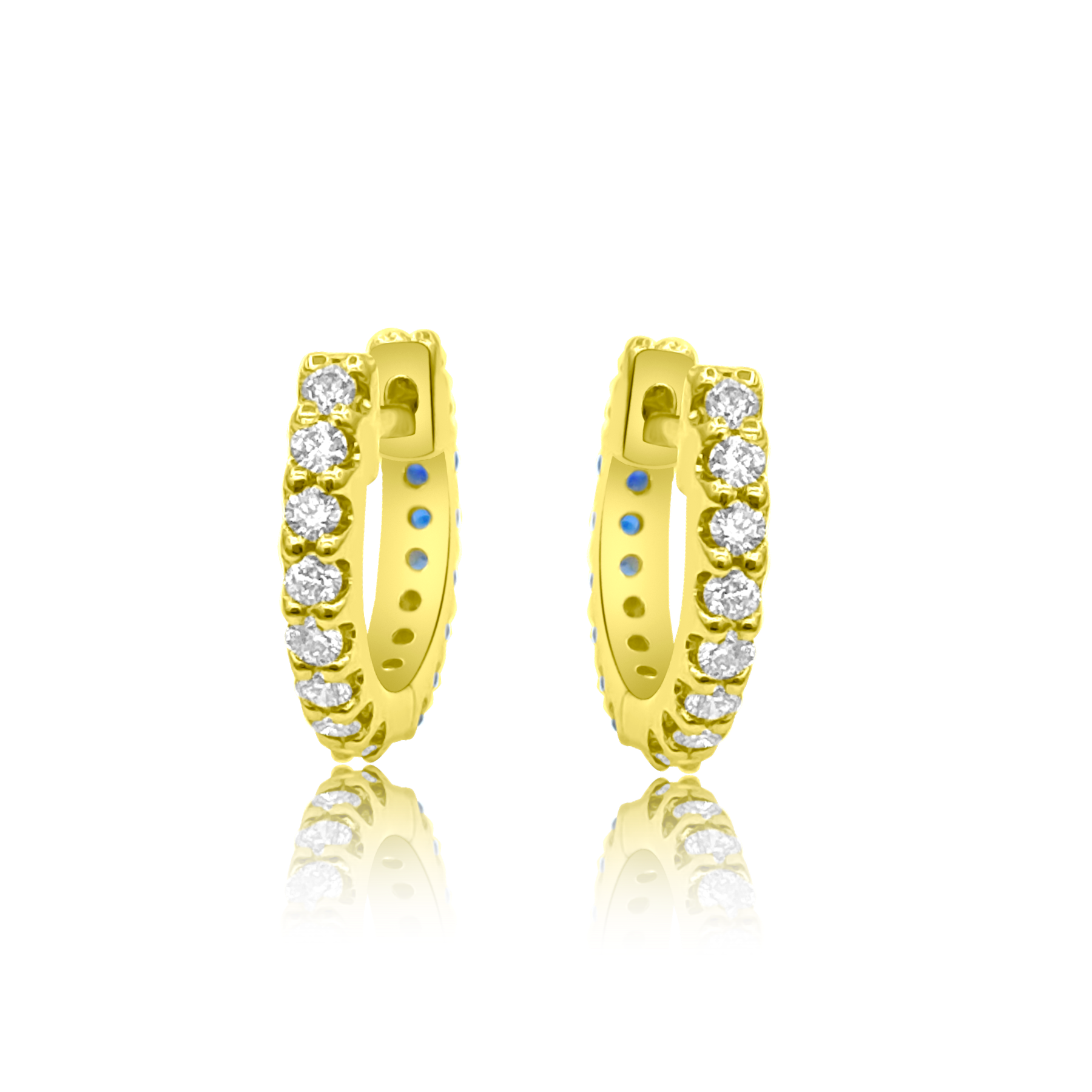 Reversible Diamond and Sapphire Gemma Huggie