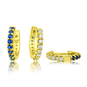 Reversible Diamond and Sapphire Gemma Huggie