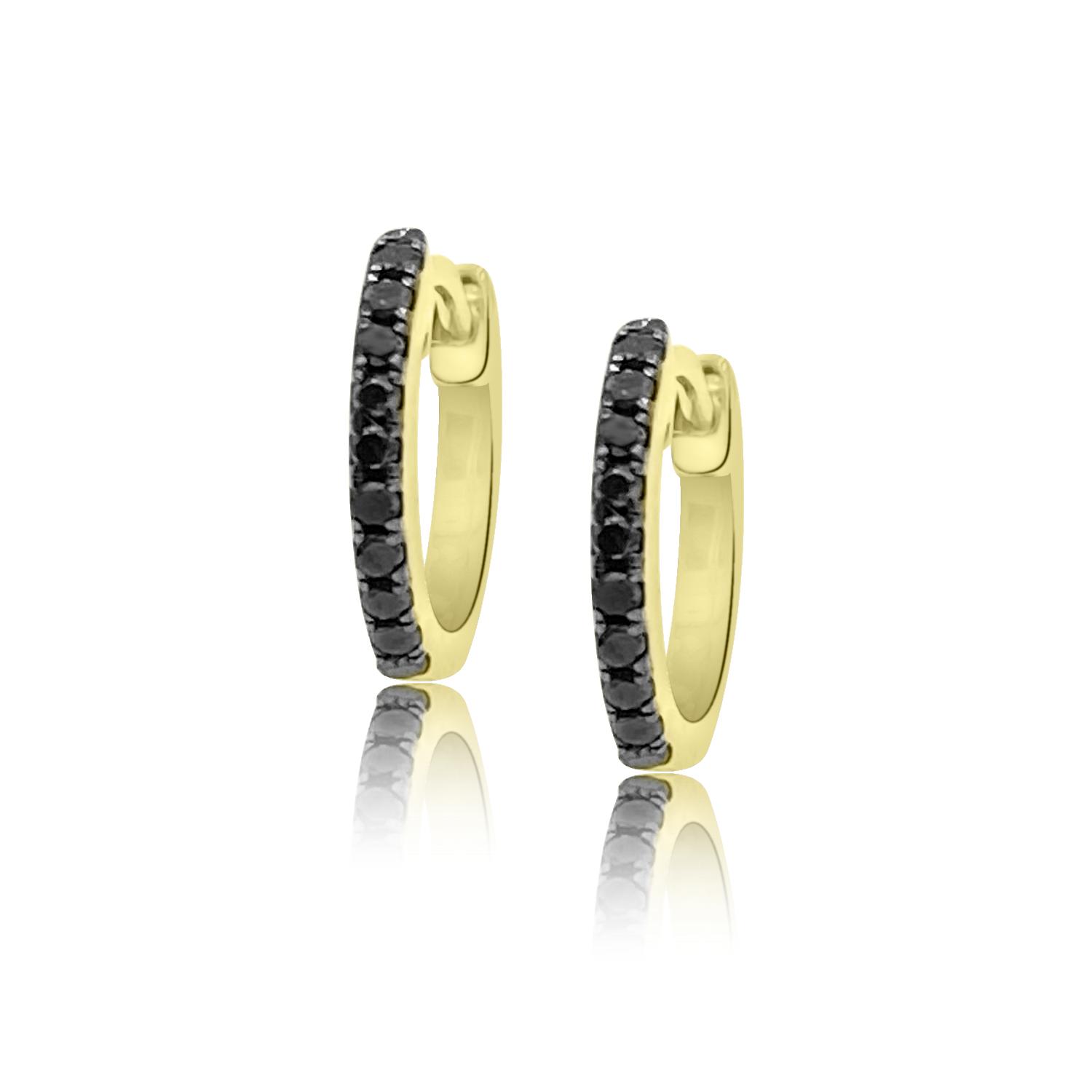 Reversible White & Black Diamond Eternity Hoops Earrings - Ear Stylist