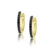 Reversible White & Black Diamond Eternity Hoops Earrings - Ear Stylist