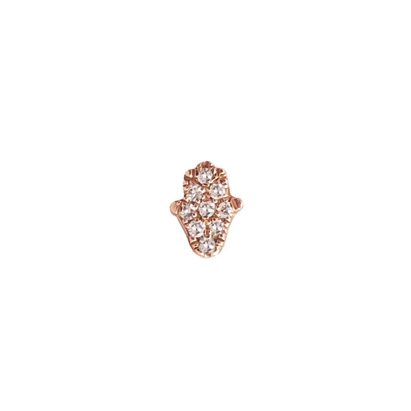Small Diamond Pave Hamsa Earring - The Ear Stylist by Jo Nayor