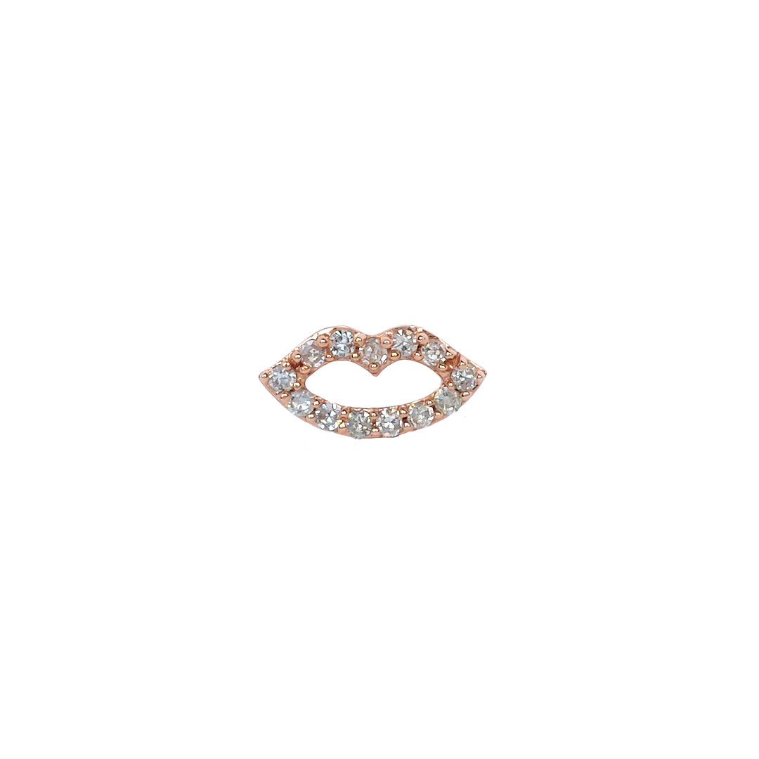 Diamond Open Lips Post Earring - The Ear Stylist by Jo Nayor