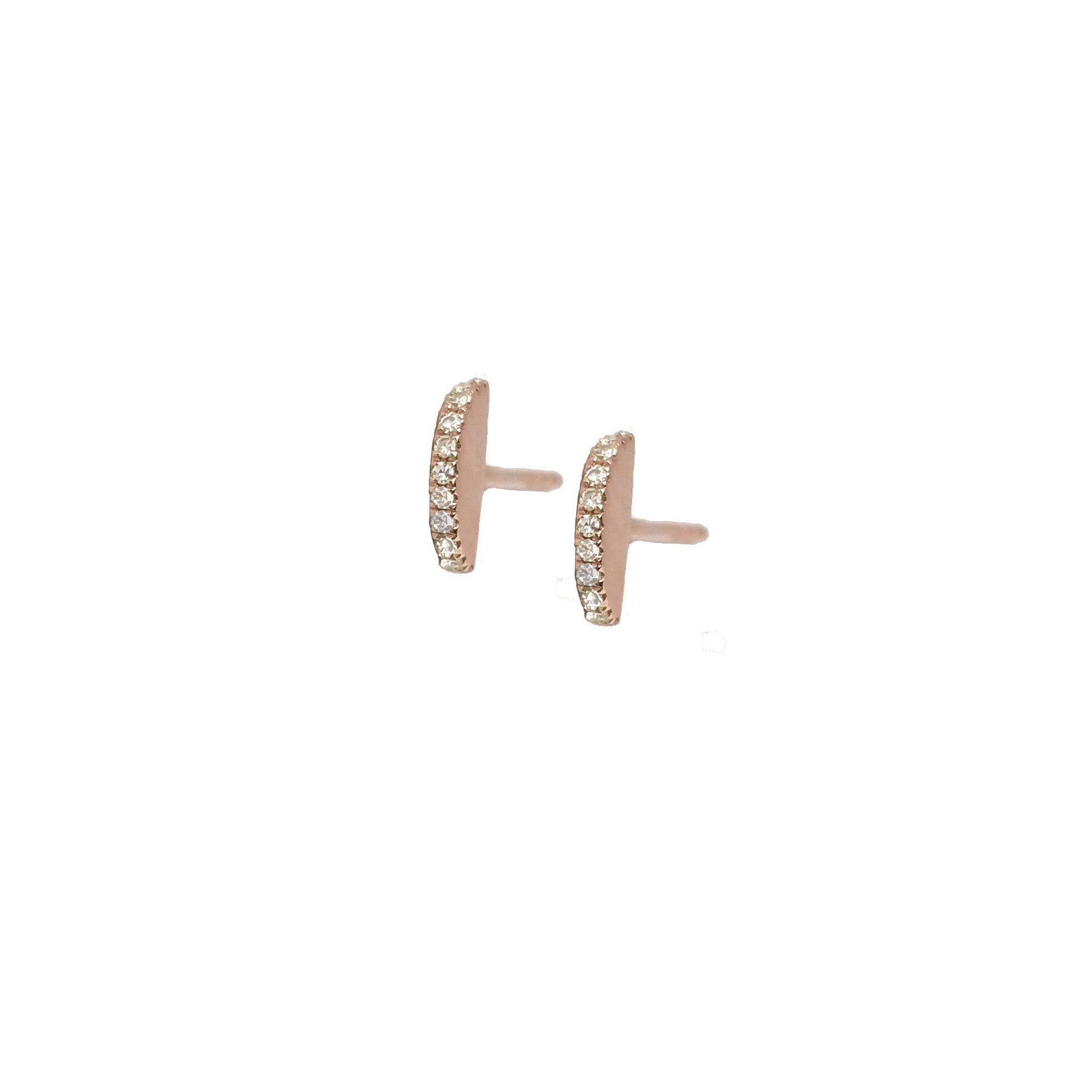 Sphere Slice Diamond Stud Earrings - The Ear Stylist by Jo Nayor