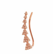 Gold and Diamond Triangle Climber Earring - The Ear Stylist by Jo Nayor