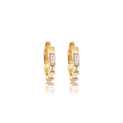 Reversible Round and Baguette Diamond Gemma Hoops - The Ear Stylist