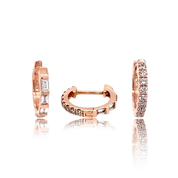 Reversible Round and Baguette Diamond Gemma Hoops