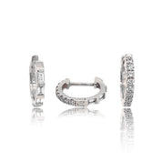 Reversible Round and Baguette Diamond Gemma Hoops
