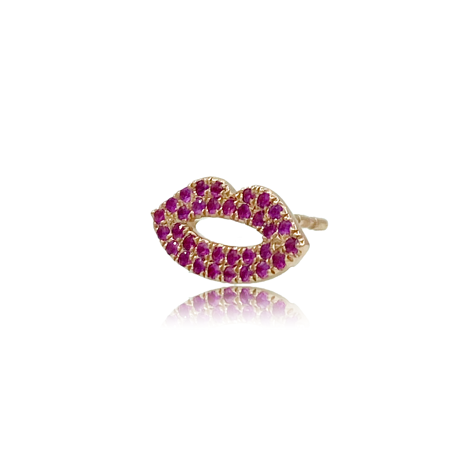 Ruby Lips Stud Earring -Designer Earrings - Ear Stylist by Jo Nayor