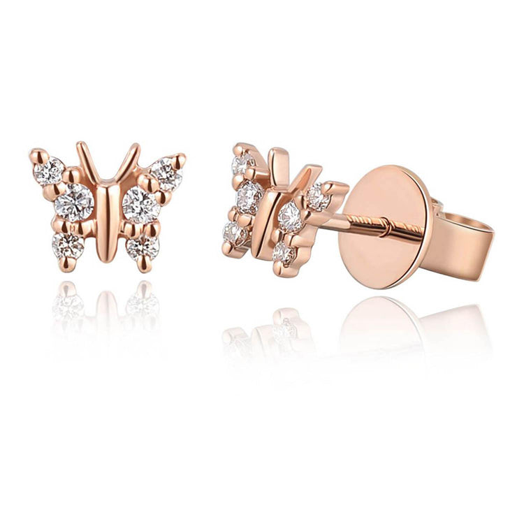 Small Diamond Butterfly Stud Earring - The Ear Stylist by Jo Nayor