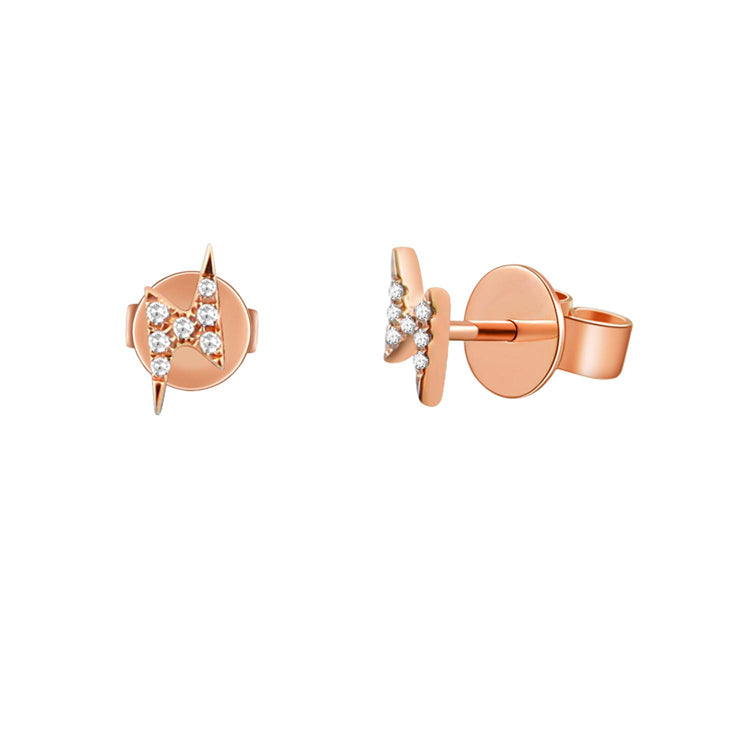 Diamond Mini Bolt Stud Earring - The Ear Stylist by Jo Nayor