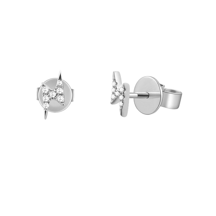 Diamond Mini Bolt Stud Earring - The Ear Stylist by Jo Nayor
