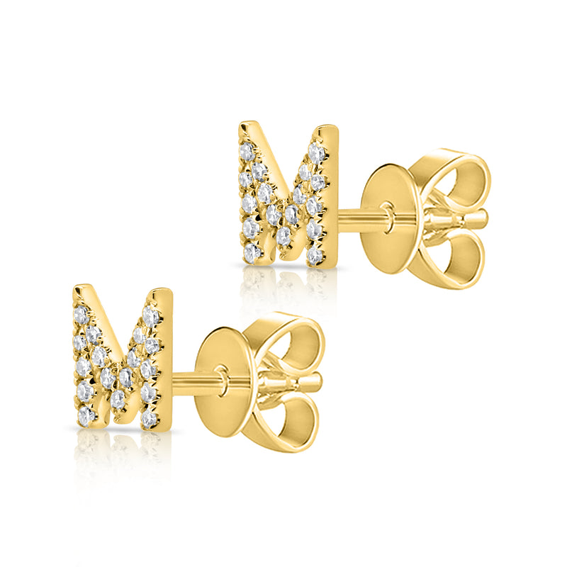 Gold and Diamond Initial Earring - The Ear Stylist by Jo Nayor