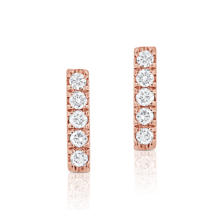 Diamond Mini Stick Stud Earring - The Ear Stylist by Jo Nayor