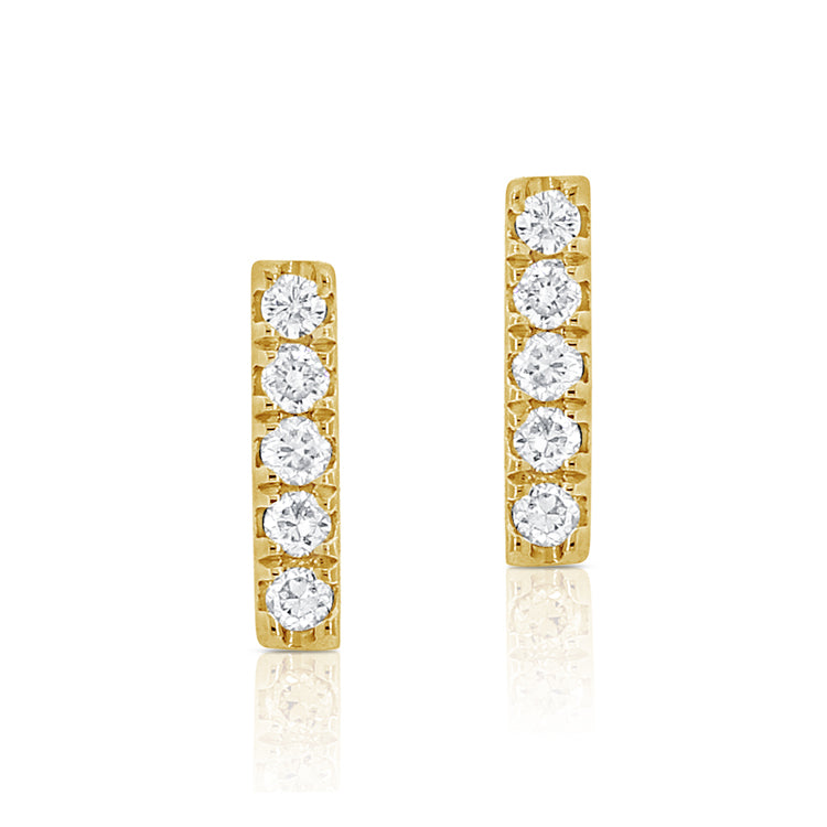 Diamond Mini Stick Stud Earring - The Ear Stylist by Jo Nayor