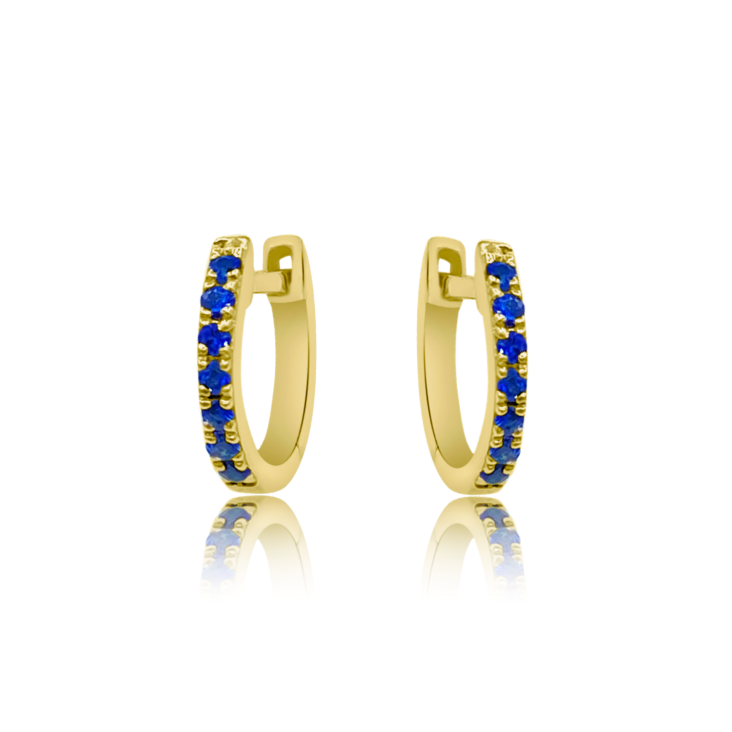 Sapphire Mini Hoops - Designer Earring - EarStylist by Jo Nayor