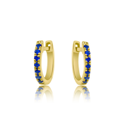 Sapphire Mini Hoops - Designer Earring - EarStylist by Jo Nayor