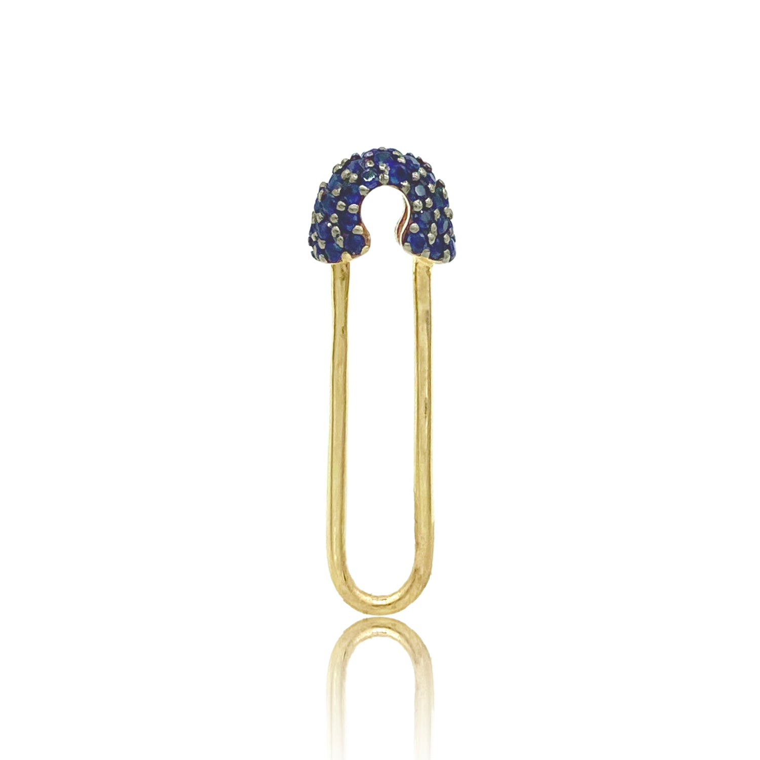 Sapphire Safety Pin Earring - Designer Earrings - The Ear Stylist