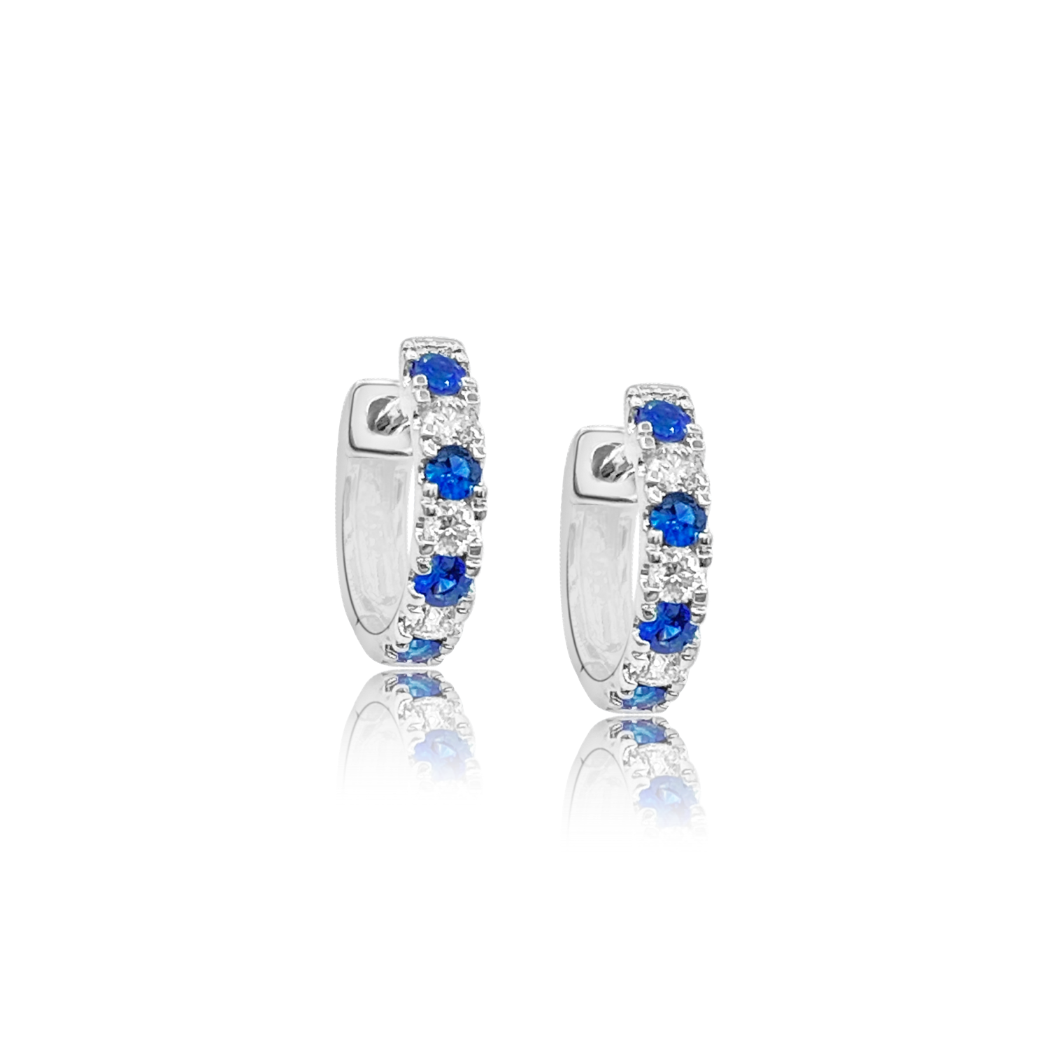 Sapphire and Diamond Alternating Huggies