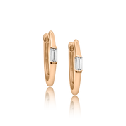 Single Baguette Hoop Earrings - Designer Earrings - The EarStylist  https://jonayor.com/products/single-baguette-hoop-earring