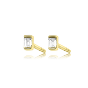 Single Baguette Stud - Designer Earrings - The EarStylist by Jo Nayor