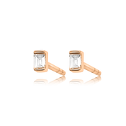 Single Baguette Stud - Designer Earrings - The EarStylist by Jo Nayor