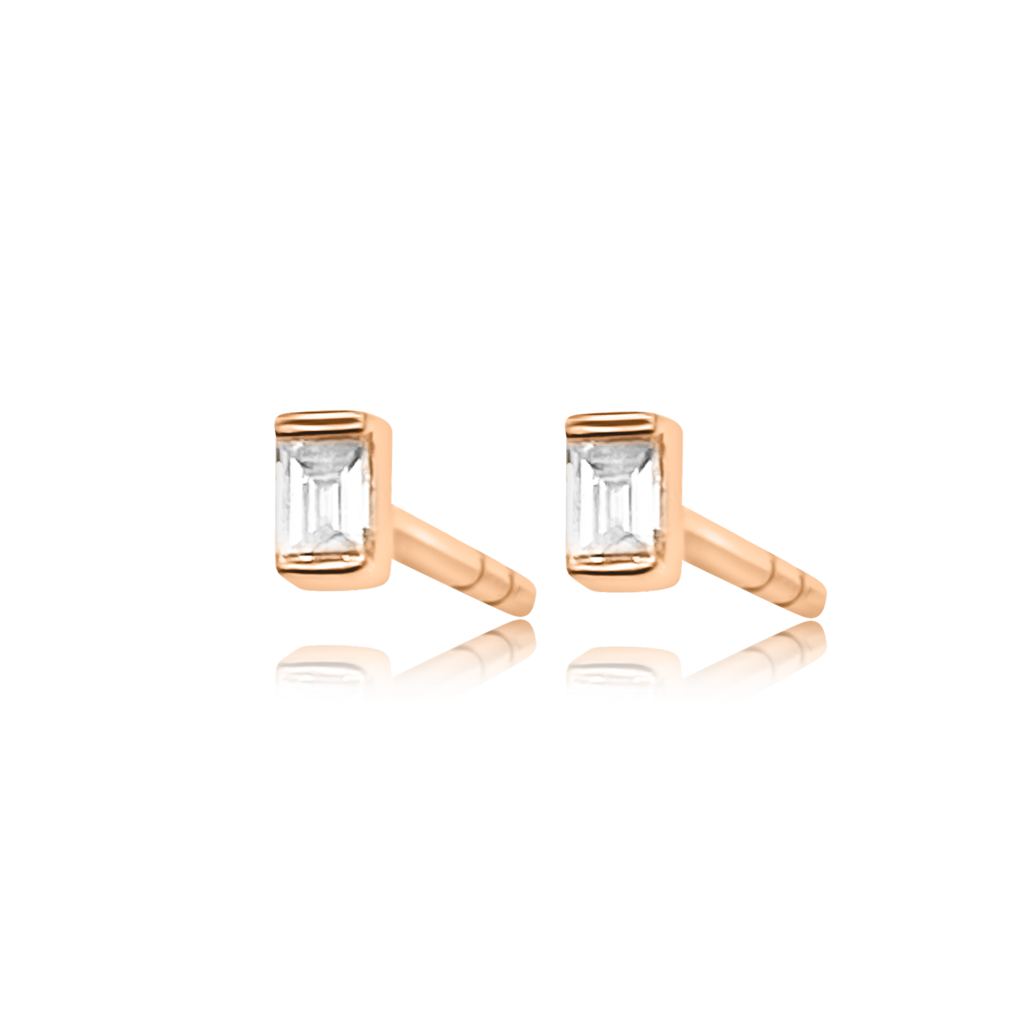 Single Baguette Stud - Designer Earrings - The EarStylist by Jo Nayor