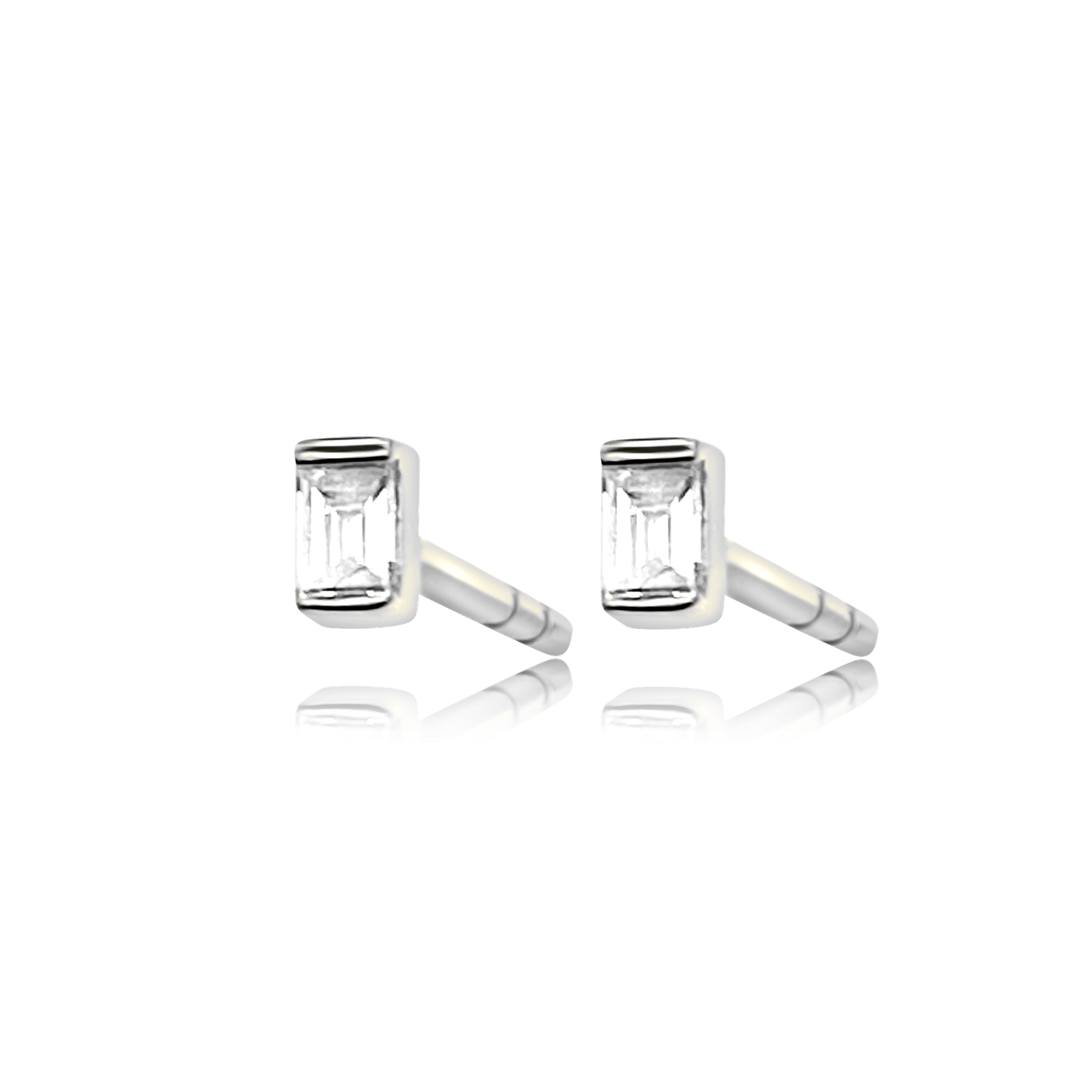 Single Baguette Stud - Designer Earrings - The EarStylist by Jo Nayor