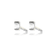Single Baguette Stud - Designer Earrings - The EarStylist by Jo Nayor