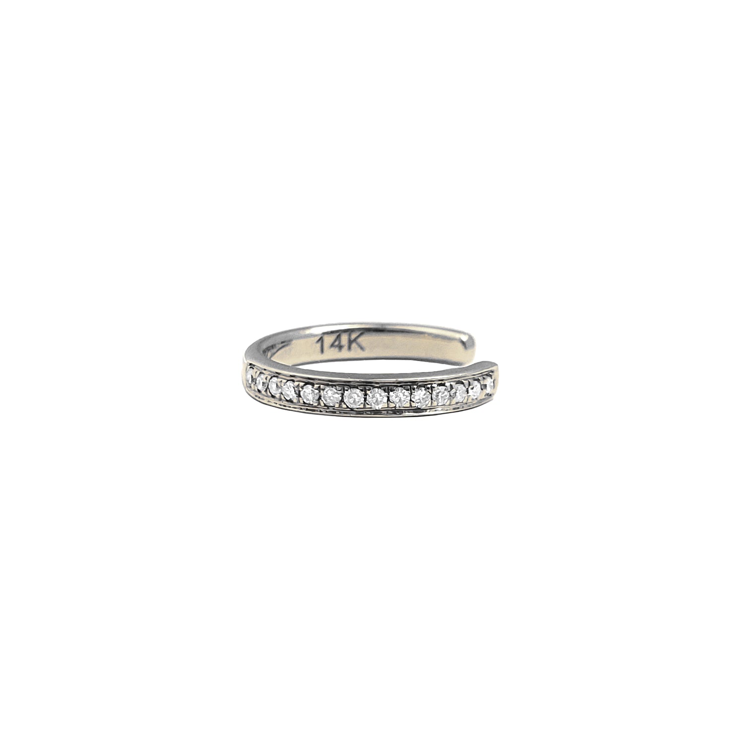 Single Full-Row Diamond & Gold Ear Cuff - The Ear Stylist by Jo Nayor