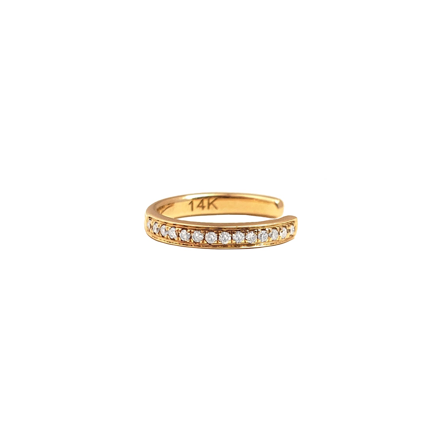 Single Full-Row Diamond & Gold Ear Cuff - The Ear Stylist by Jo Nayor