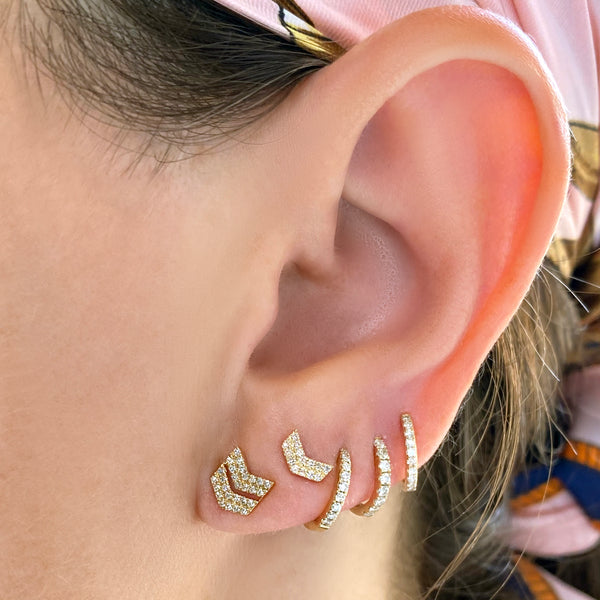 Diamond Double Chevron Stud Earring - The Ear Stylist by Jo Nayor