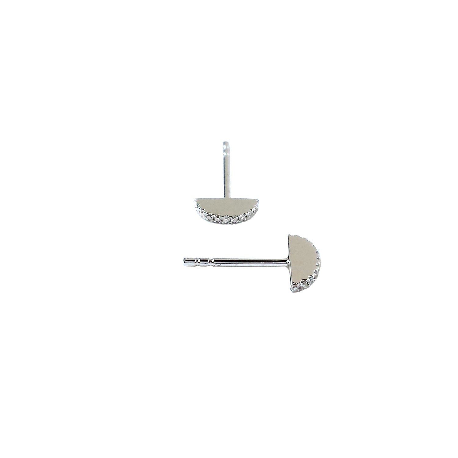 Sphere Slice Diamond Stud Earrings - The Ear Stylist by Jo Nayor