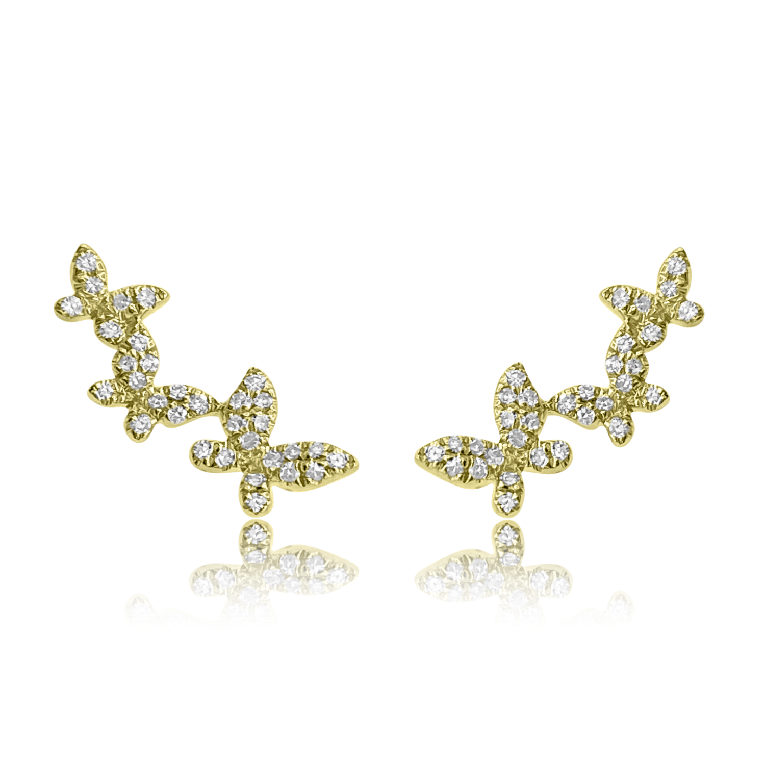 Small Diamond Butterfly Trio - Designer Earrings - The Ear Stylist