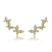 Small Diamond Butterfly Trio - Designer Earrings - The Ear Stylist