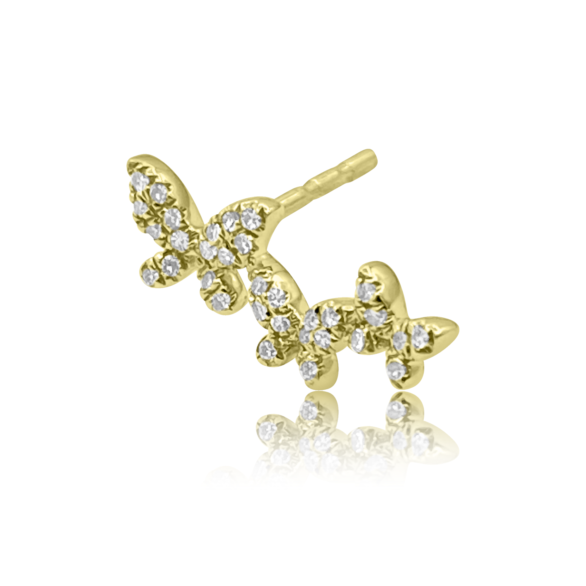 Small Diamond Butterfly Trio - Designer Earrings - The Ear Stylist