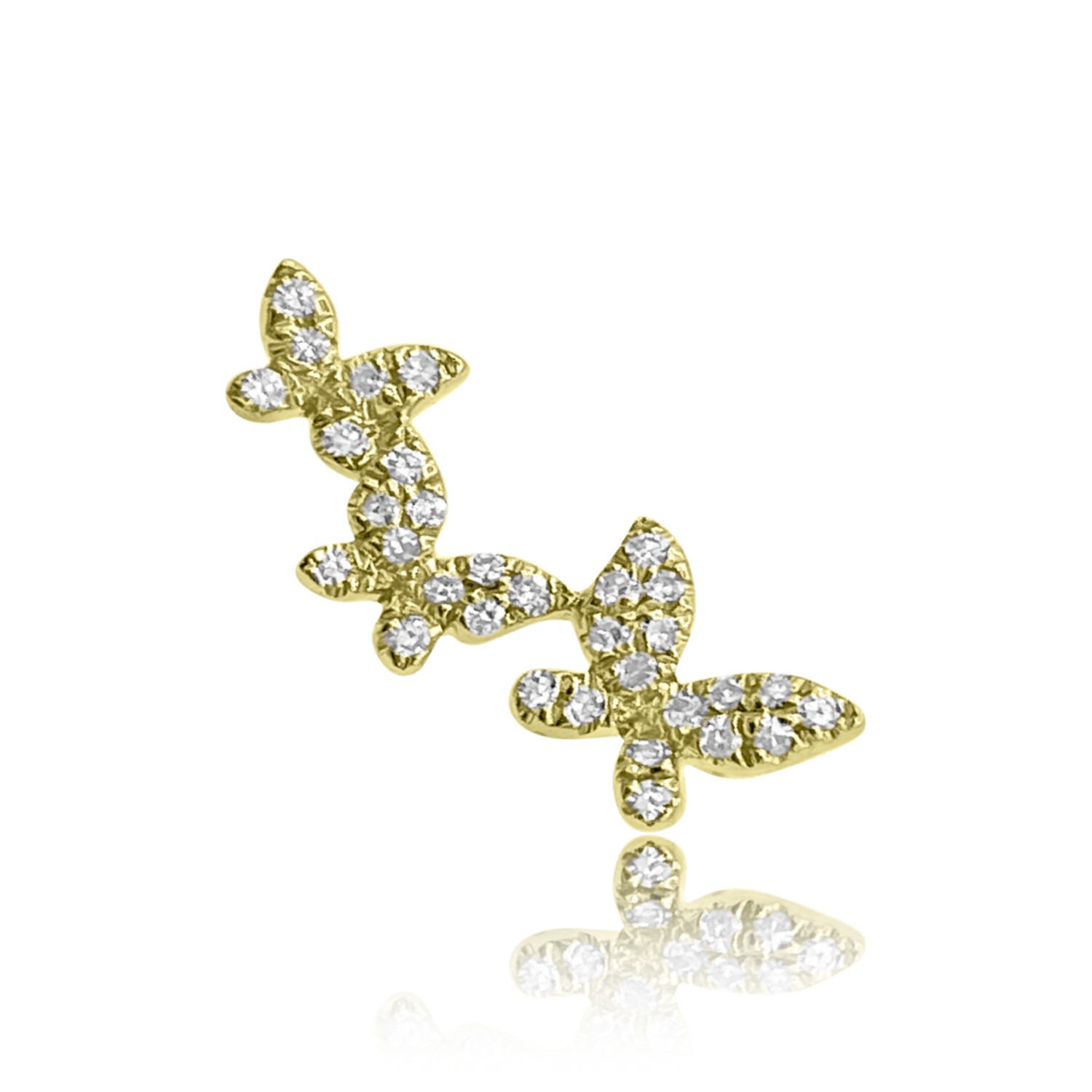 Small Diamond Butterfly Trio - Designer Earrings - The Ear Stylist