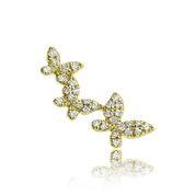 Small Diamond Butterfly Trio - Designer Earrings - The Ear Stylist