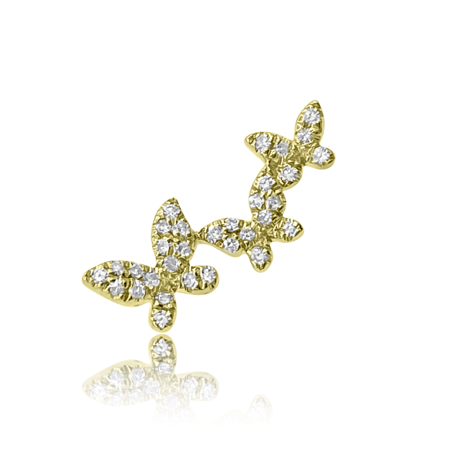 Small Diamond Butterfly Trio - Designer Earrings - The Ear Stylist