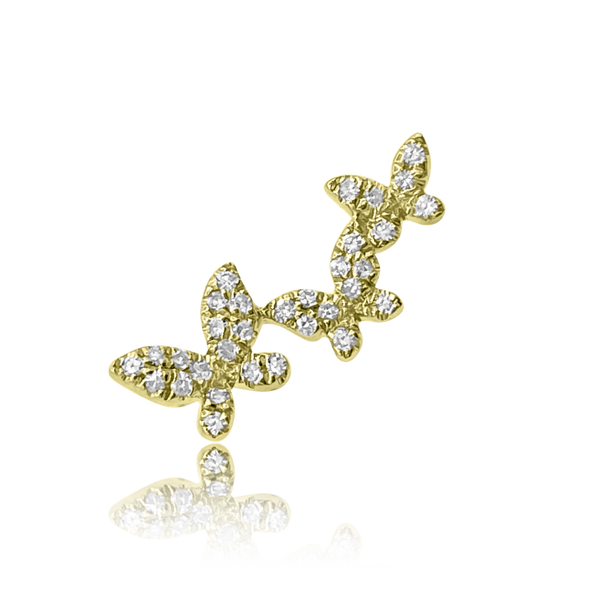 Small Diamond Butterfly Trio - Designer Earrings - The Ear Stylist
