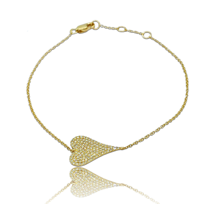 Small Diamond Heart Bracelet - Designer Bracelet - Jo Nayor