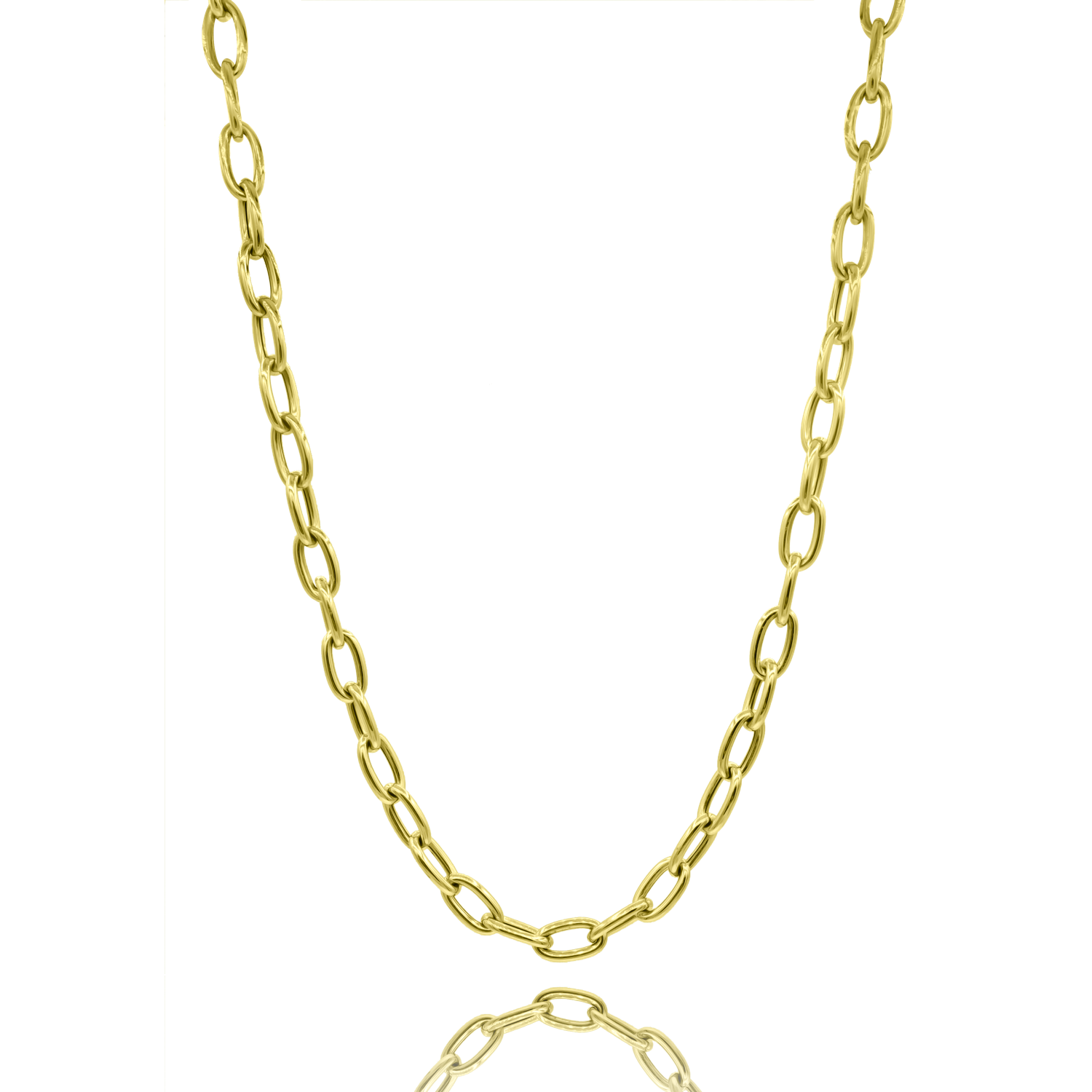 Small 14K Gold Oval Link Necklace