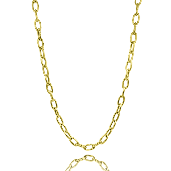 Small 14K Gold Oval Link Necklace