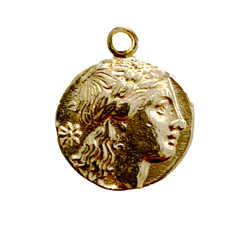 Small Roman Coin Charm Necklace - Designer Earrings - The EarStylist by Jo Nayor 