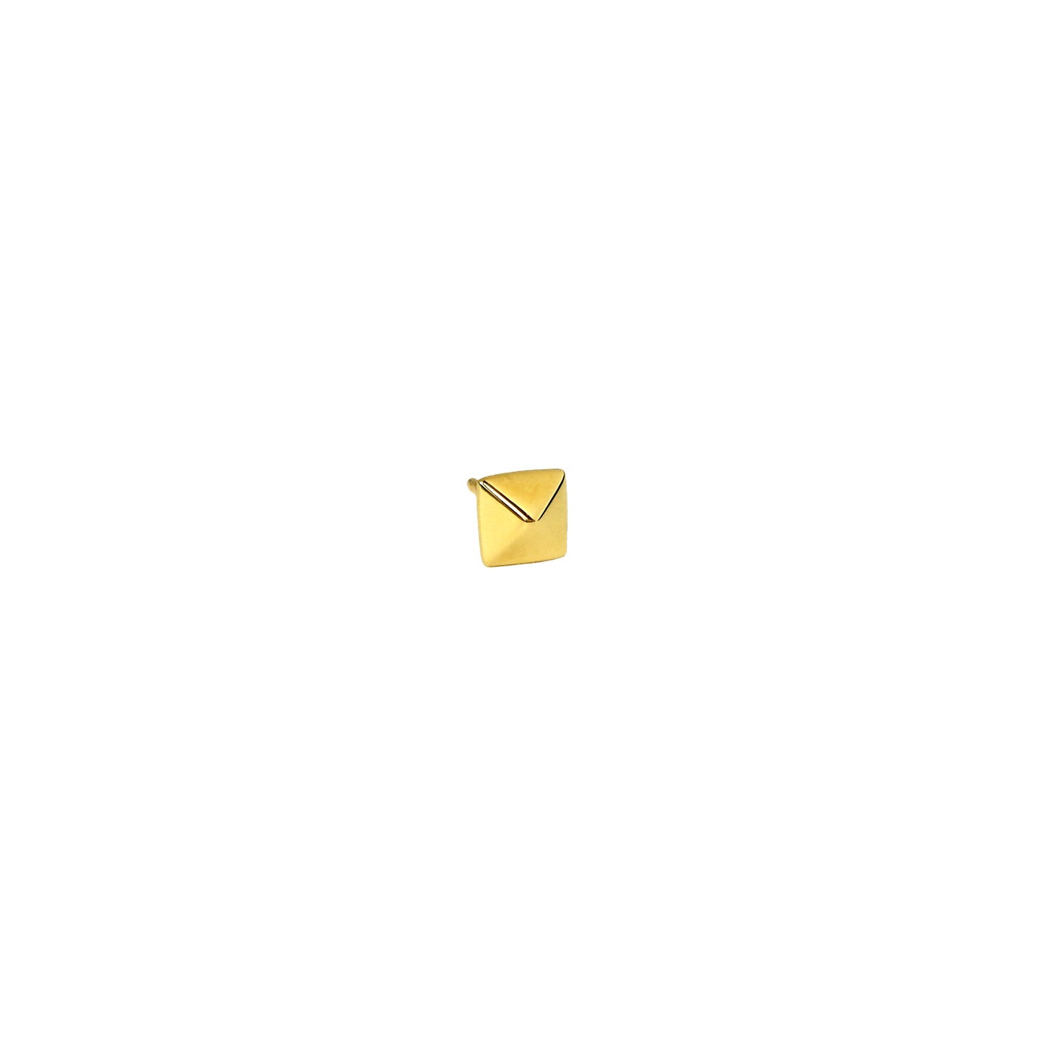 Small Solid Gold Pyramid Earring - The Ear Stylist by Jo Nayor