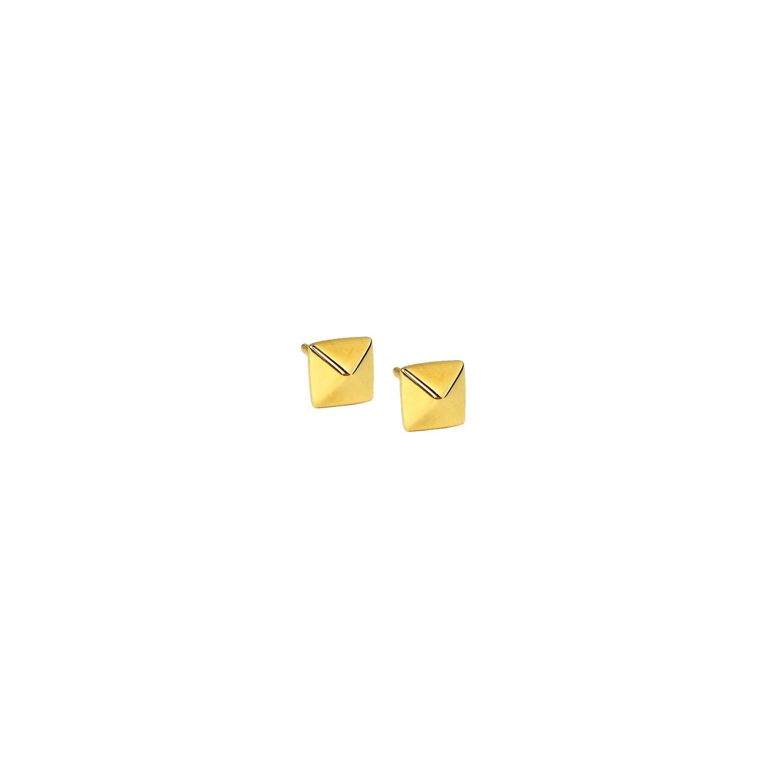 Small Solid Gold Pyramid Earring - The Ear Stylist by Jo Nayor