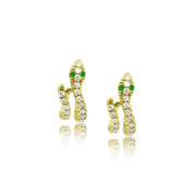 Diamond Snake Hook Earrings - Designer Earrings - The Ear Stylist