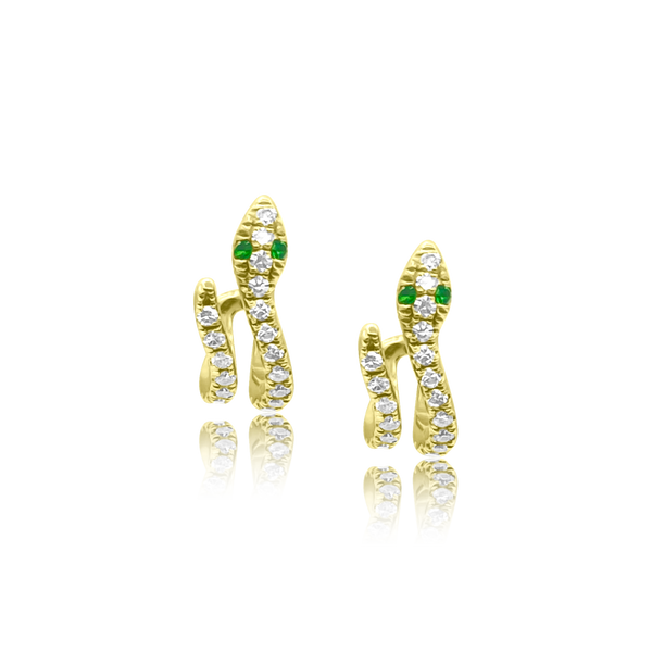 Diamond Snake Hook Earrings - Designer Earrings - The Ear Stylist
