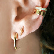 14K Gold Lightning Bolt Stud Earrings - The Ear Stylist by Jo Nayor