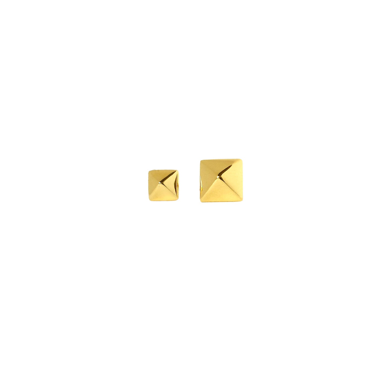 Small Solid Gold Pyramid Earring - The Ear Stylist by Jo Nayor