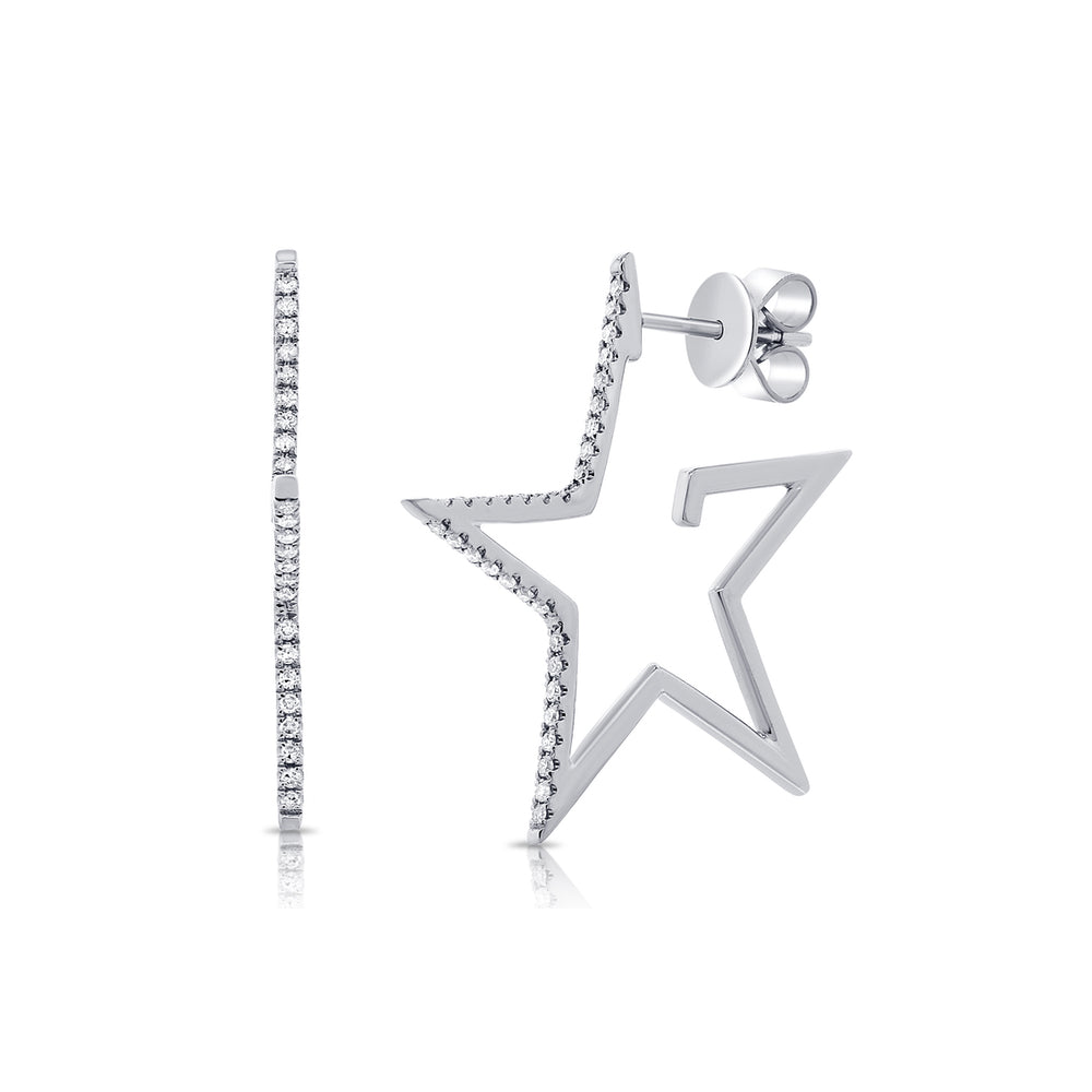Superstar 14K Gold and Diamond Star Hoop Earrings – The Ear